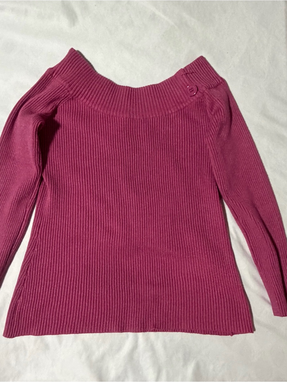 Fuchsia Ribbed Collared Knit Top - Picture 2 of 6